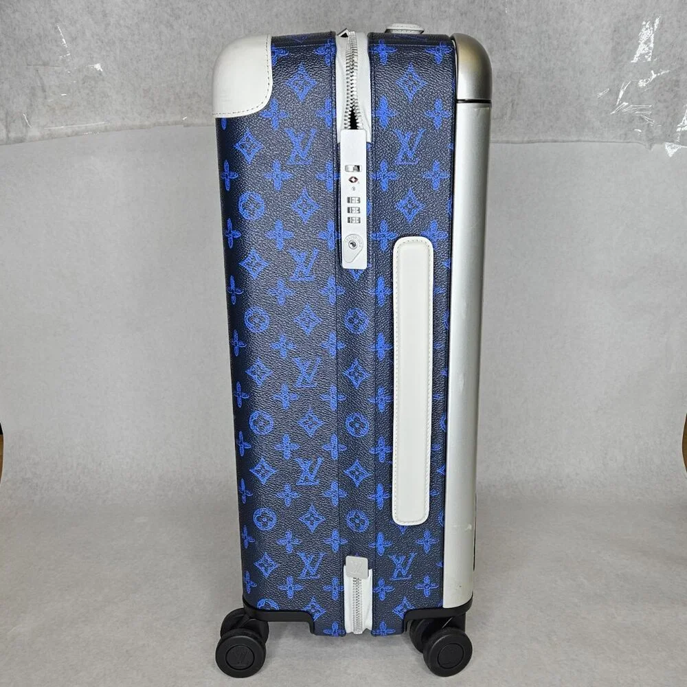 Louis Vuitton Blue Monogram Horizon 55 Rolling Suitcase Luggage Carry On Bag